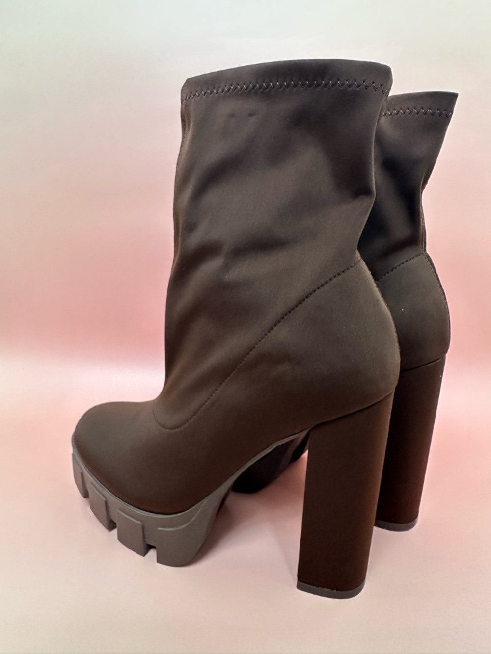 Cape Robbin Dark Brown Chunky Platform Ankle Sock Boots